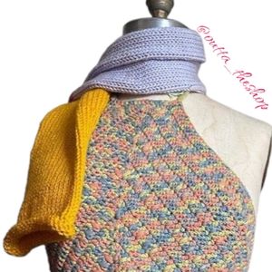 Multi color Handmade spring knit scarf